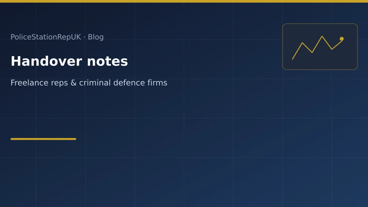 Graphic header: professional handover notes after police station attendance