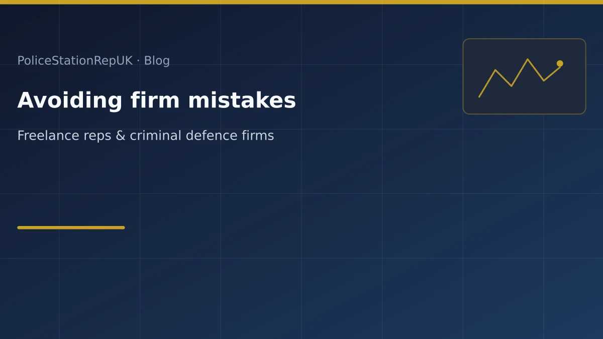 Graphic header: avoiding common mistakes when instructing freelance police station representatives