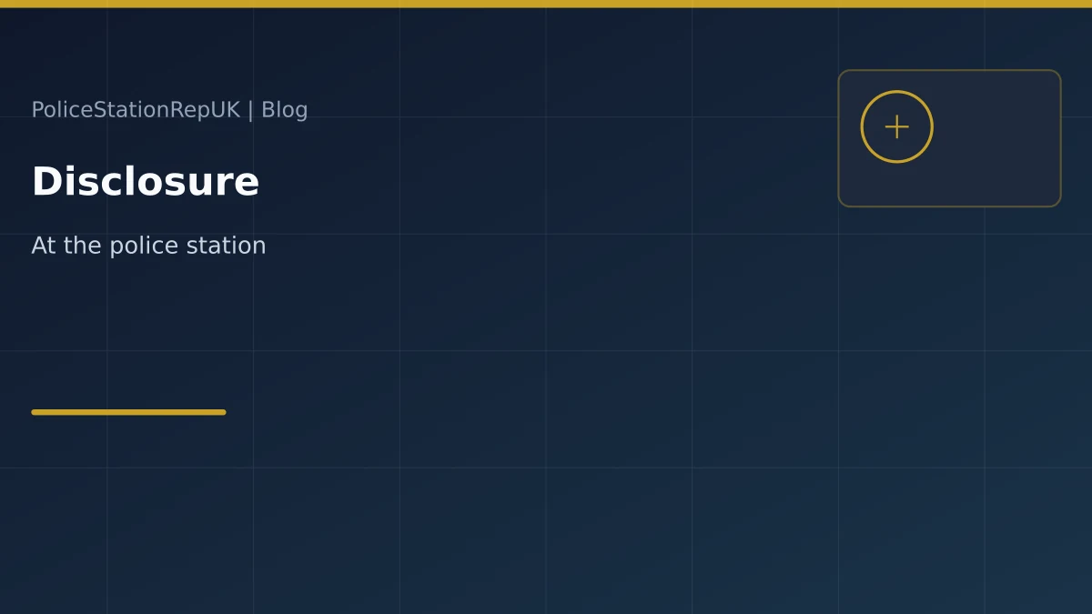 Graphic header: handling police disclosure at the police station