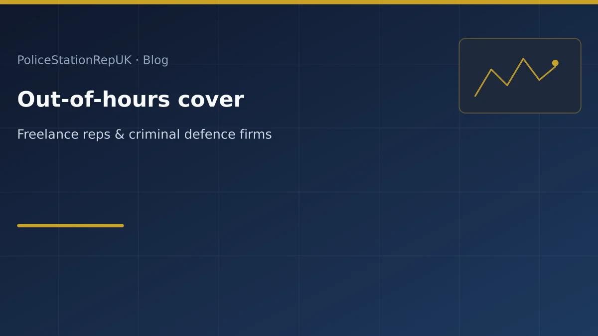 Graphic header: out of hours police station cover network for criminal defence firms