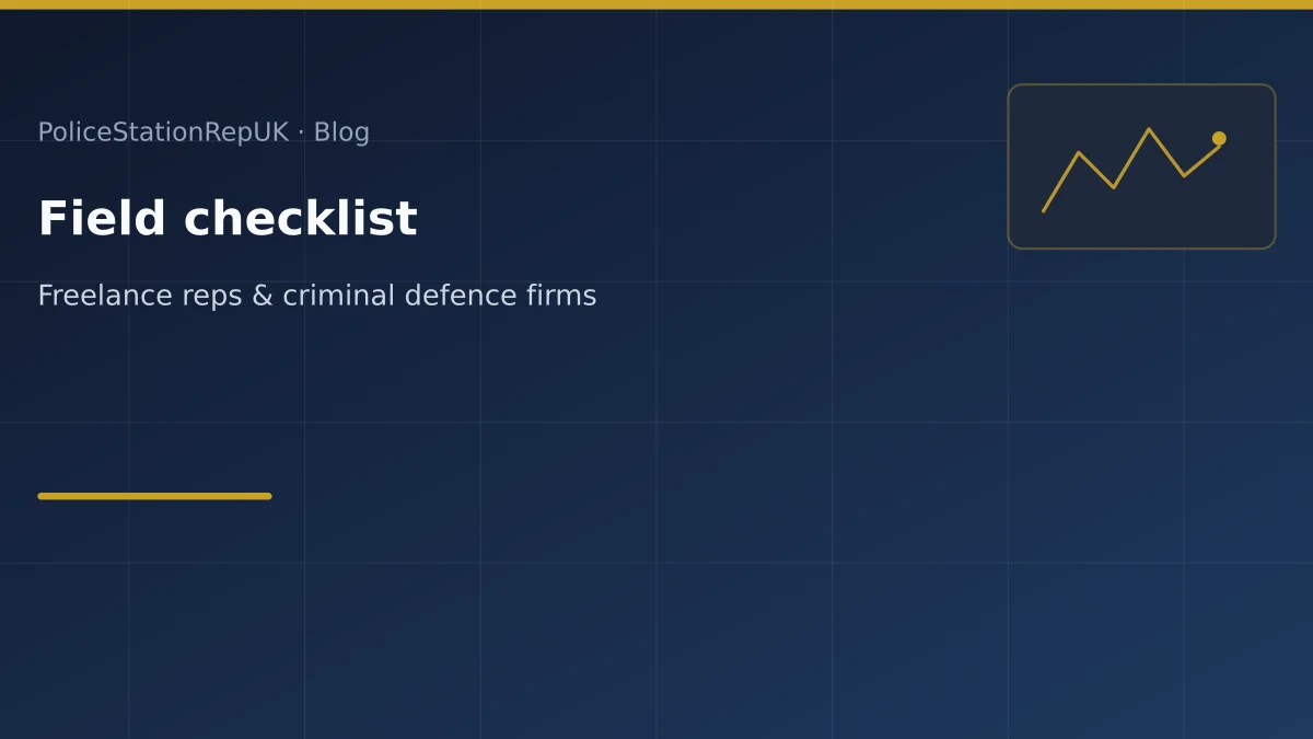 Graphic header: police station attendance checklist for accredited representatives