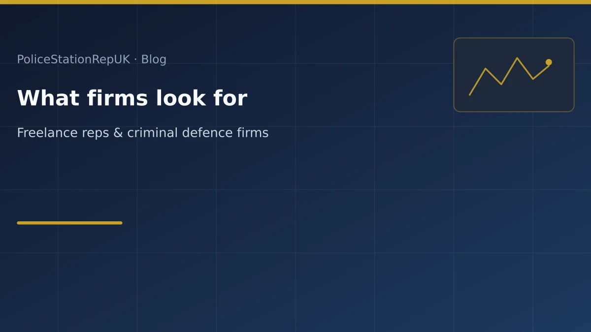 Graphic header: qualities of a good police station representative for criminal defence firms